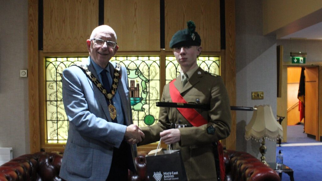 CSM Ethan Moore first aid bravery certificate